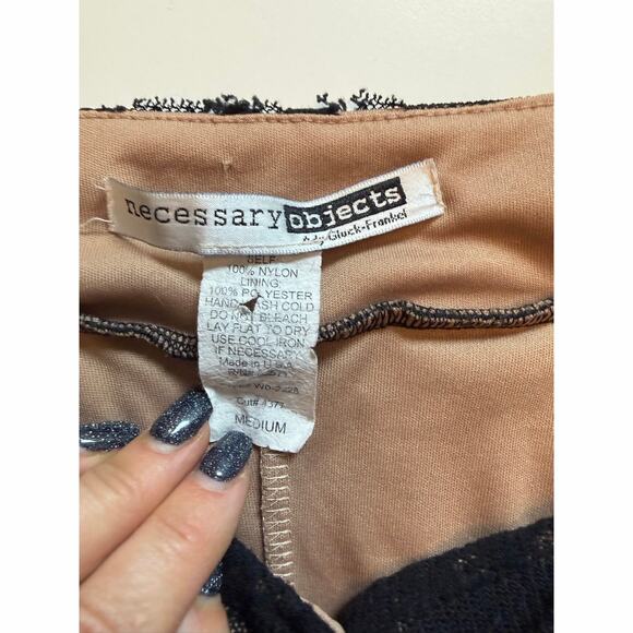 Vintage 90s Nessary Objects Womens Midi Dress Size M Babydoll Lace Fairy Goth - Picture 7 of 11